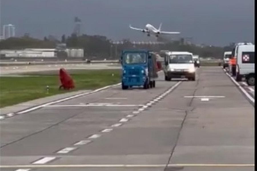 VIDEO. Técnica de escape de Fly Bondi en aeroparque por viento