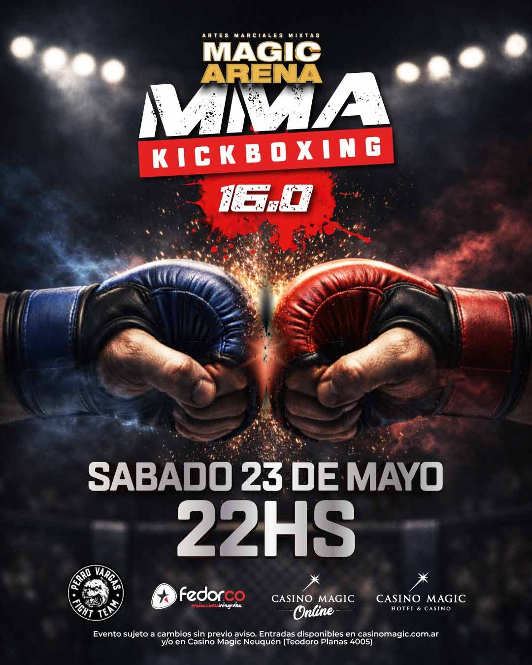 Neuquén vibra con la 16° edición de MMA y Kick Boxing en el Magic Arena